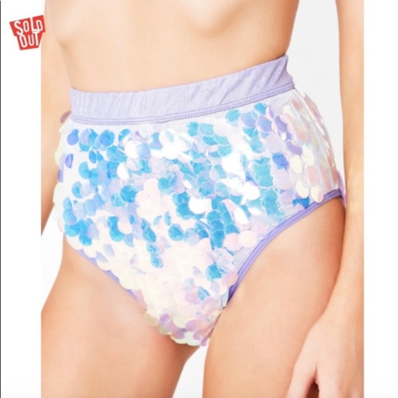 Dolls Kill Club Exx Hooded Sequin Bra Top and Bottoms Set Size Small - Picture 2 of 4